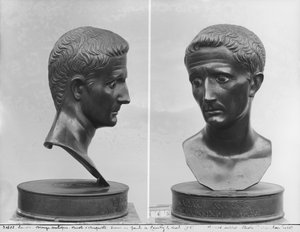 Two views of a bust of Emperor Augustus